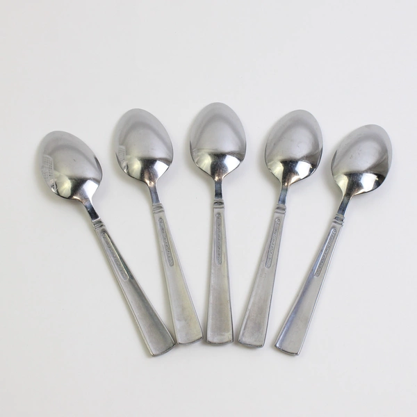 Lot Of 5 Reed & Barton Perspective (Stainless) Flatware Soup Spoons