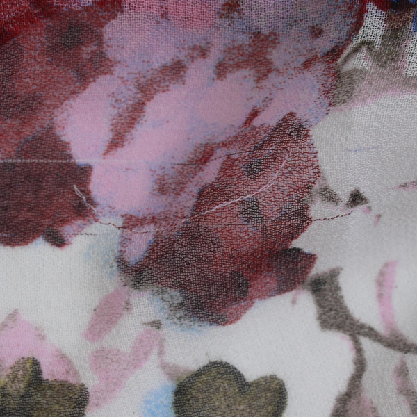 Pleione Women's Floral Print Women's Blouse Sheer Polyester Size Large 