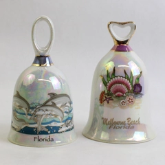 Lot of 2 Florida United States Porcelain Souvenir Bells