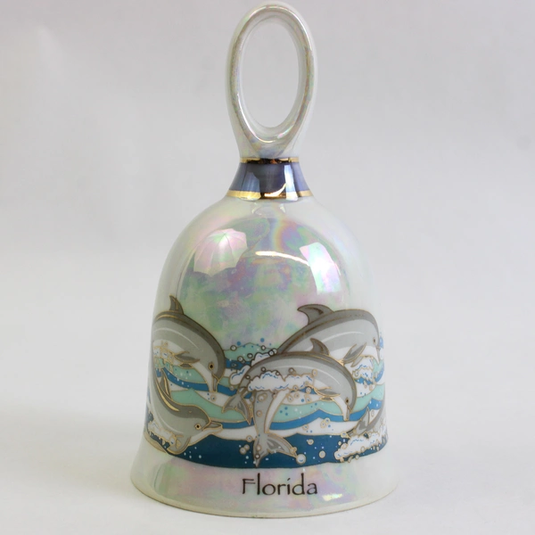 Lot of 2 Florida United States Porcelain Souvenir Bells