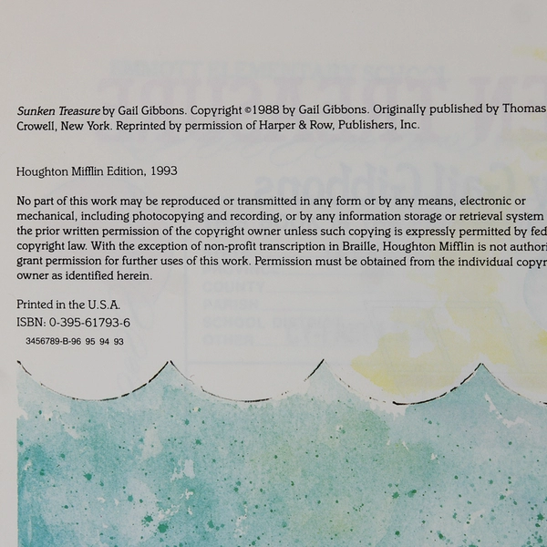 Sunken Treasure by Gail Gibbons 1993 Paperback The Art of Treasure Hunting