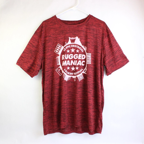 Rugged Maniac Rockin' Fest Red/Black Short Sleeve Graphic T-Shirt Men's Size XL