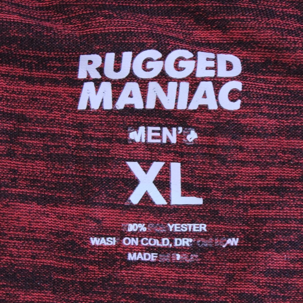 Rugged Maniac Rockin' Fest Red/Black Short Sleeve Graphic T-Shirt Men's Size XL