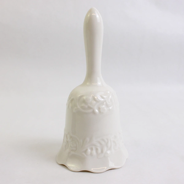 Lot of 2 Unmarked Decorative Porcelain Bells Cobalt Blue and White