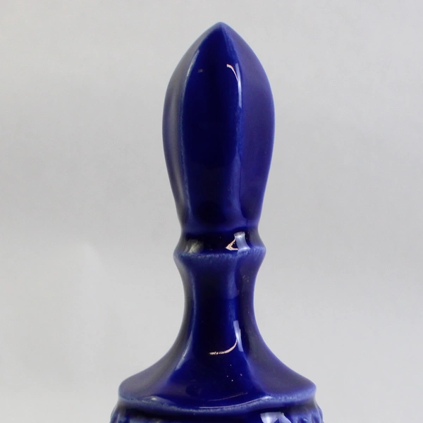 Lot of 2 Unmarked Decorative Porcelain Bells Cobalt Blue and White