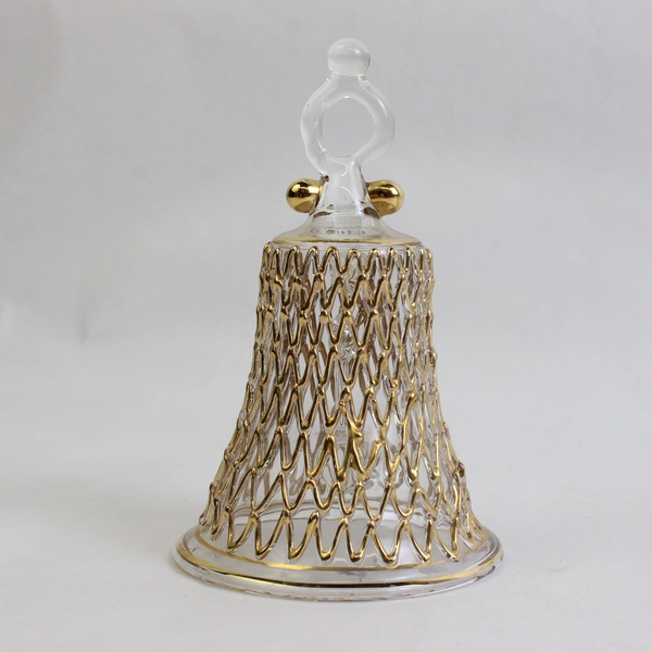 Lot of 3 Clear Glass Bells Decorative Christmas Holiday Collectibles