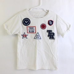 True Religion Children's White Color 'Patch Rebel' T-Shirt Size Youth 7-7