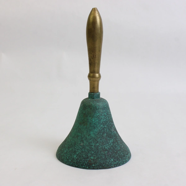 Set of 3 Green Distressed Metal Decorative Bells 6"