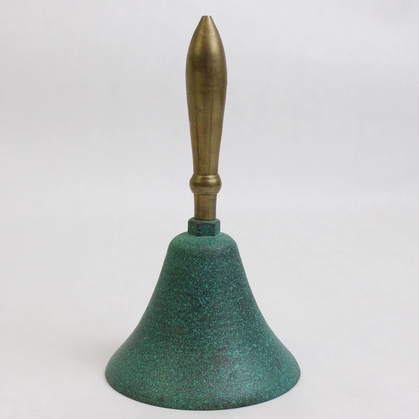 Set of 3 Green Distressed Metal Decorative Bells 6"