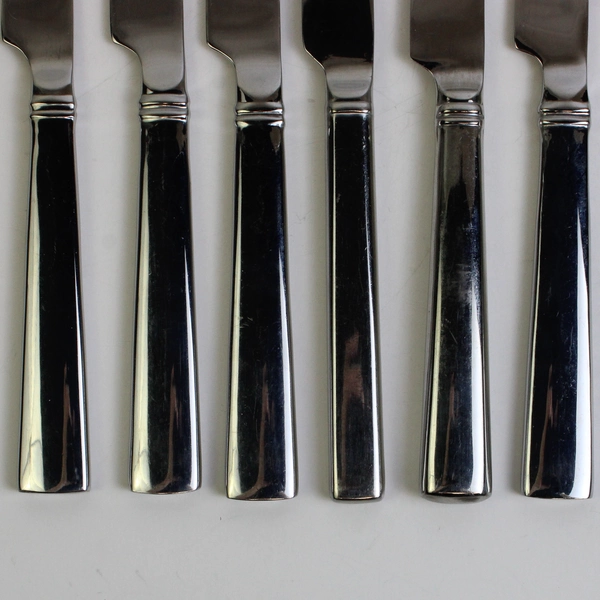 Lot Of 6 Reed & Barton Perspective Stainless Steel Flatware French Hollow Knives