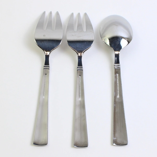 Lot Of 3 Reed & Barton Perspective (Stainless) Flatware Serving Spoon & 2 Forks