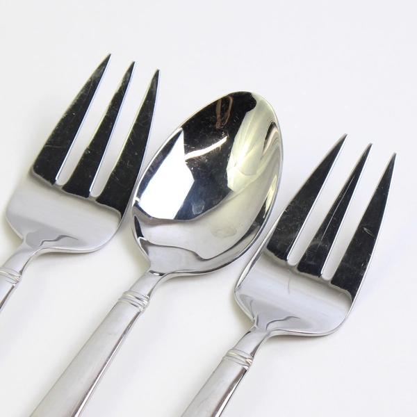 Lot Of 3 Reed & Barton Perspective (Stainless) Flatware Serving Spoon & 2 Forks