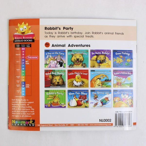 Rabbit's Party by Karen Walberg Animal Adventure Series PB Rising Readers