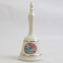 Smithsonian Institution White with Gold Trim Porcelain Souvenir Bell 5"