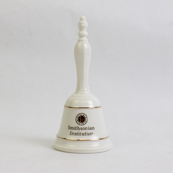 Smithsonian Institution White with Gold Trim Porcelain Souvenir Bell 5"