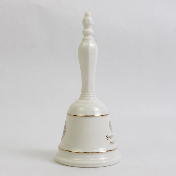 Smithsonian Institution White with Gold Trim Porcelain Souvenir Bell 5"