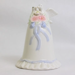 Vintage K's Collection Porcelain Bell Dove and Floral Motifs 5"