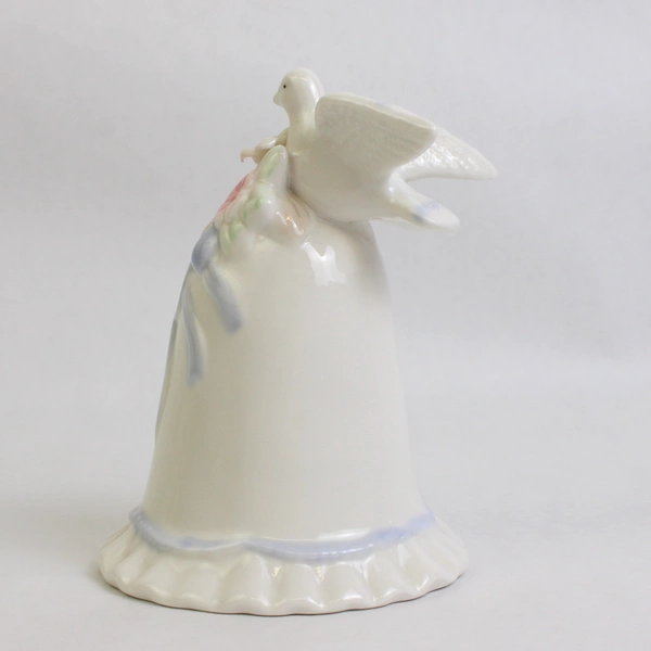 Vintage K's Collection Porcelain Bell Dove and Floral Motifs 5"