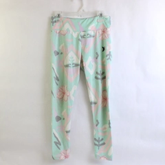 Hurley Pastel Blue/Pink/White Floral Girls Leggings Size Medium 10-12 Years