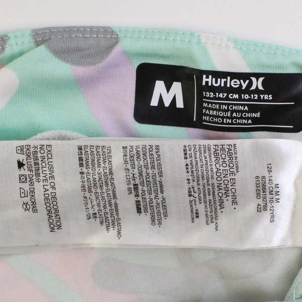 Hurley Pastel Blue/Pink/White Floral Girls Leggings Size Medium 10-12 Years