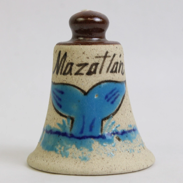 Mazatlan Mexico Hand-Painted Ceramic Souvenir Bell 2 3/4"