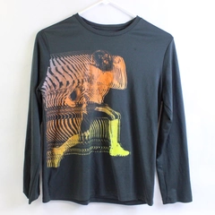 Athletic Works Gray Football Player Graphic T-Shirt Boys Size L (10-12) Husky