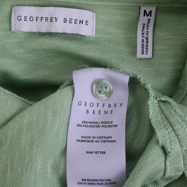 Geoffrey Beene Mint Green Polo Shirt Men's Size Medium
