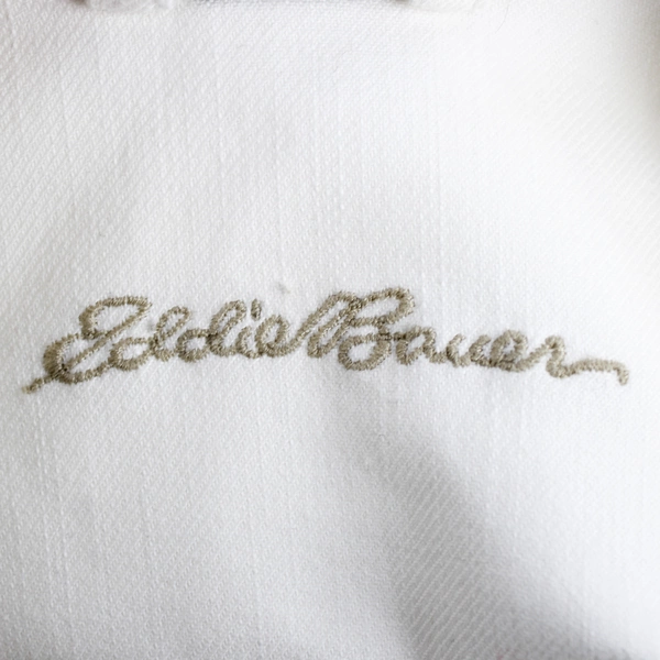 Eddie Bauer Solid White Long Sleeve Button Up Jean Jacket Size Womens Small 