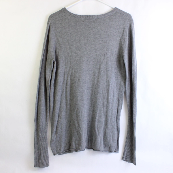 Mossimo Gray V-Neck Sweater Women's Size Medium