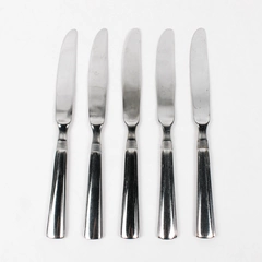 Lot Of 5 Pfaltzgraff Kenilworth (Stainless) Flatware Modern Solid Knives