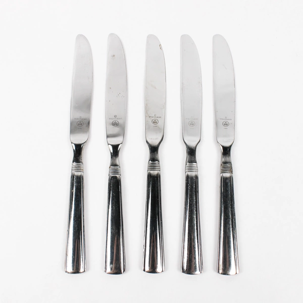 Lot Of 5 Pfaltzgraff Kenilworth (Stainless) Flatware Modern Solid Knives