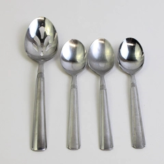 Lot Of 4 Pfaltzgraff Kenilworth (Stainless) Flatware Serving Spoon 3 Soup Spoons