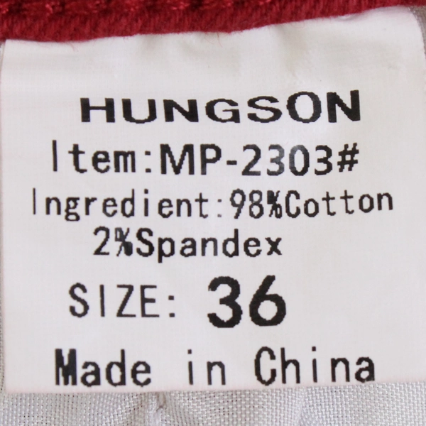Hungson Solid Red Skinny Jeans Men's Size 36