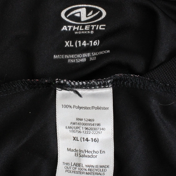 Athletic Works Boys Black Flaming Baseball Graphic T-Shirt Size XL 12-16