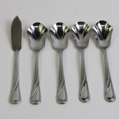 Lot Of 5 Pfaltzgraff Glennbrook (Stainless) Flatware Butter Knife 4 Sugar Spoons