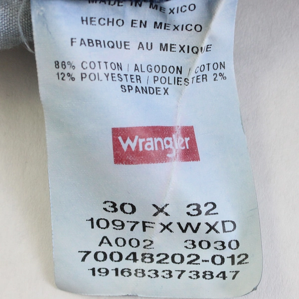 Wrangler Solid Blue Denim Straight Leg Jeans Men's Size 30 x 32