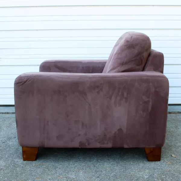 Caramel Maroon Suede Upholstered Cube Chair 