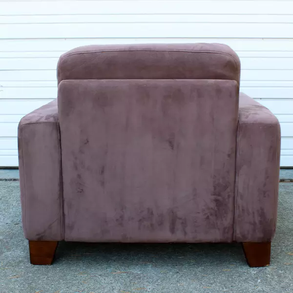 Caramel Maroon Suede Upholstered Cube Chair 