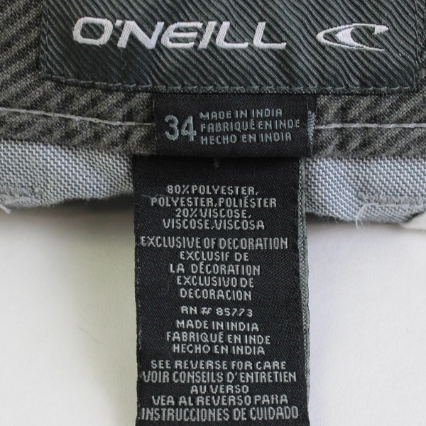 O'Neill Gray-Striped Bermuda Shorts Men's Size 34