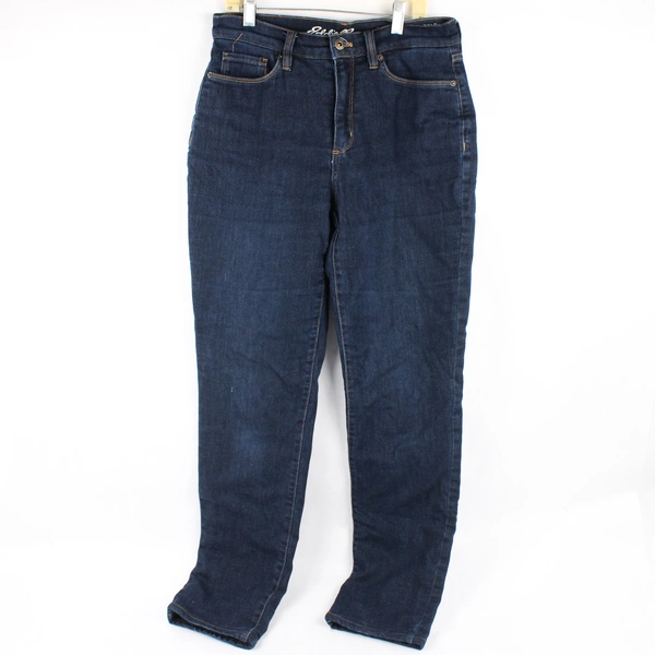Eddie Bauer Dark Slightly Curvy-High Rise Slim Straight Denim Jeans Size 6