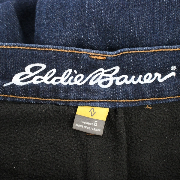 Eddie Bauer Dark Slightly Curvy-High Rise Slim Straight Denim Jeans Size 6