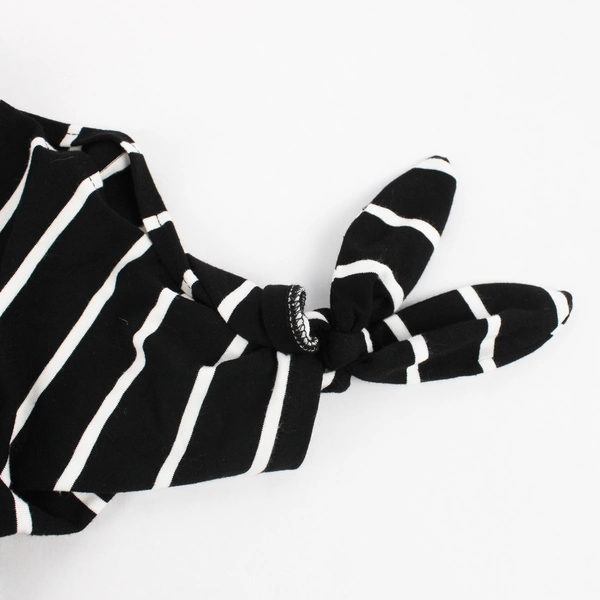 Westport Black/White Striped Long Sleeve Dress Size S