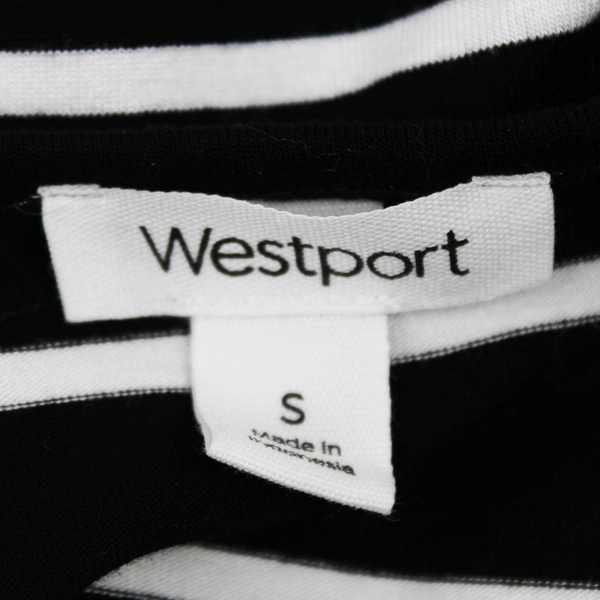 Westport Black/White Striped Long Sleeve Dress Size S