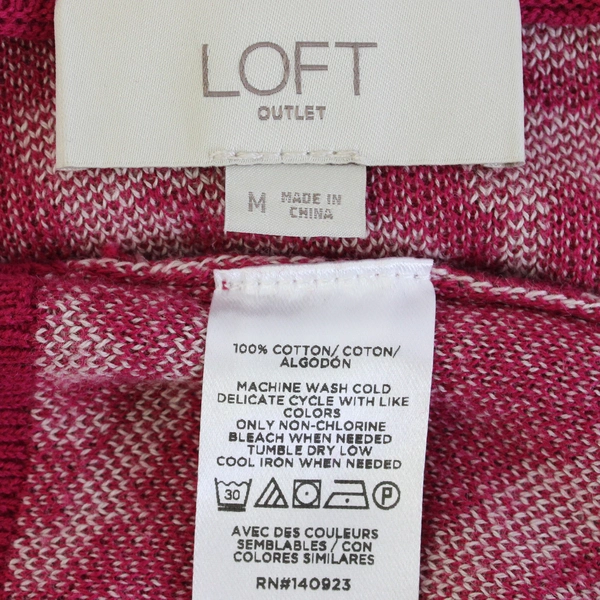 LOFT Outlet Women's Pink Button Up Paisley Cardigan Sweater Size Medium