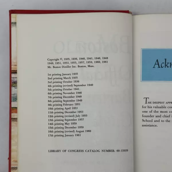 Vintage 1961 Old Mr Boston Deluxe Official Bartenders Guide Drink Recipe Book