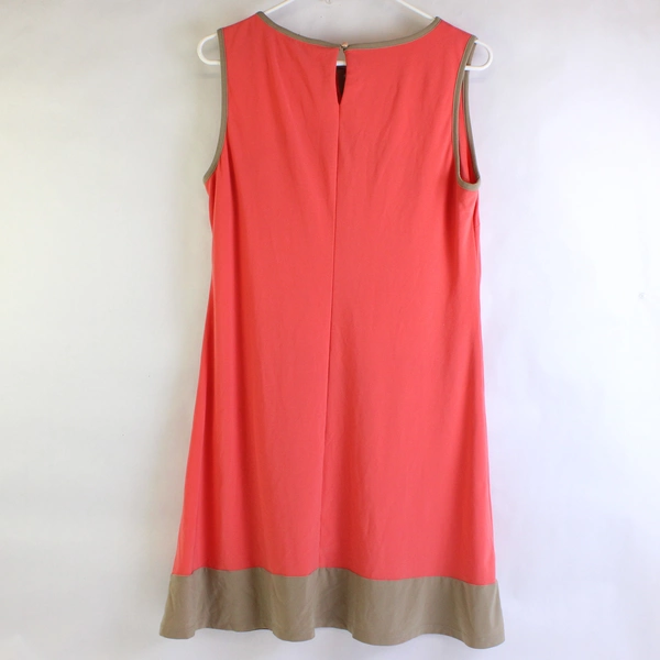 GNW Coral and Tan Sleeveless Knee-Length Shift Dress Women's Size Large