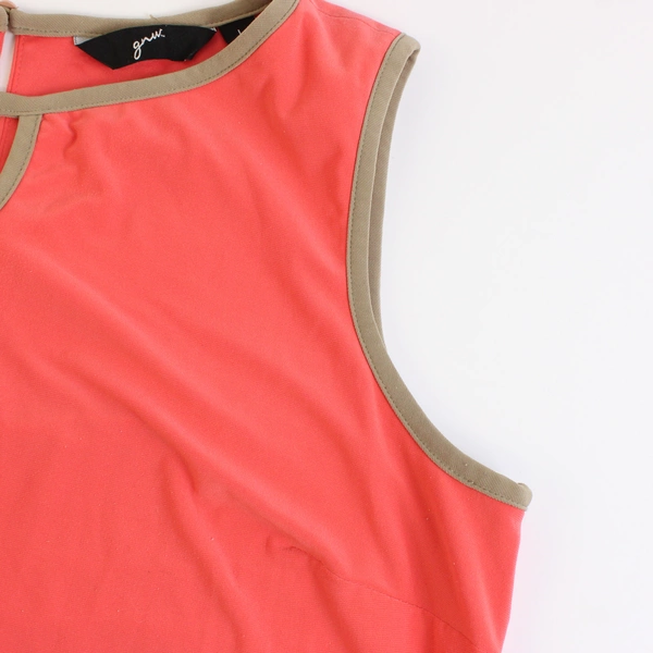 GNW Coral and Tan Sleeveless Knee-Length Shift Dress Women's Size Large