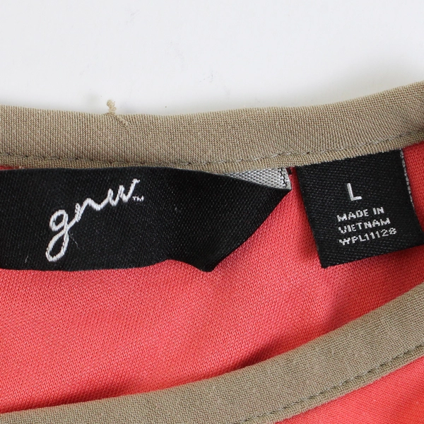 GNW Coral and Tan Sleeveless Knee-Length Shift Dress Women's Size Large