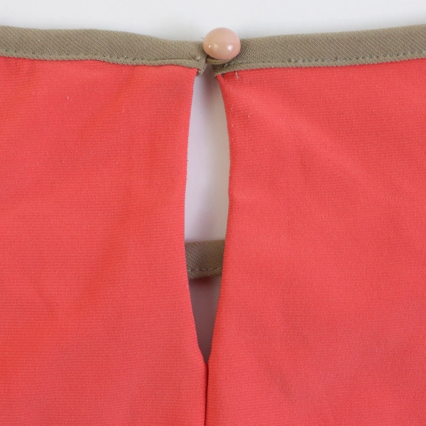 GNW Coral and Tan Sleeveless Knee-Length Shift Dress Women's Size Large