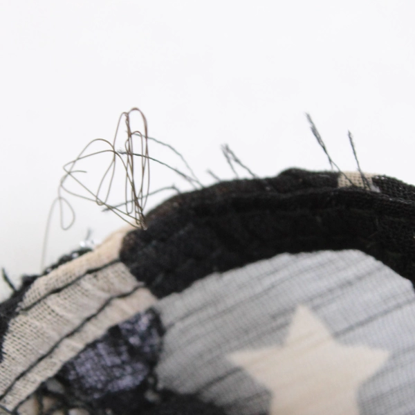 American Rag Cie Sheer Black & Beige Star Patterned Blouse Women's Small